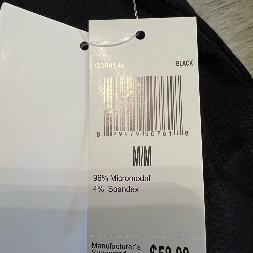 Magaschoni Micromodal Long Sleeve Black Tshirt size M - Picture 3 of 5